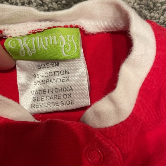 Classic Whimsey Santa Jammies ‘C’ ruffle bottom - Picture 2 of 4